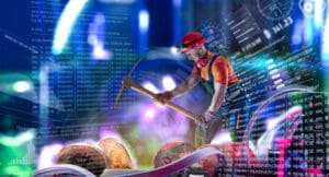 A digital image of a worker working