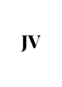 Black initials 'JV' on a white background.