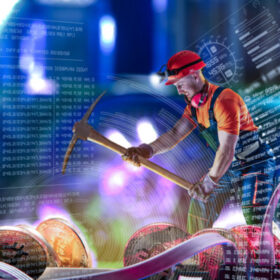 A digital image of a worker working