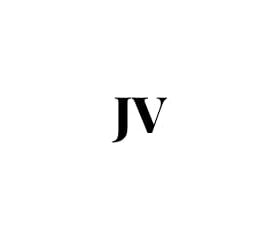 Stylized black initials 'JV' on a plain white background.