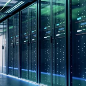 Illuminated server racks in a data center