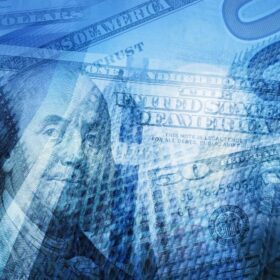 A digital dollar picture with Blue color watermarks